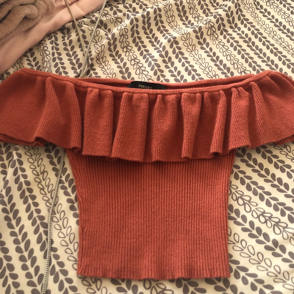 Off the shoulder ruffle top